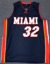 Miami Heat Shaquille Shaq O'Neal Autographed Black Jersey On 3 Beckett BAS Stock #191015