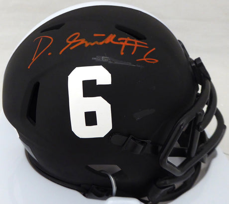 DeVonta Smith Autographed Alabama Crimson Tide Eclipse Black Speed Mini Helmet (Scratch) Beckett BAS #WG74402