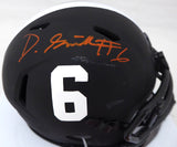 DeVonta Smith Autographed Alabama Crimson Tide Eclipse Black Speed Mini Helmet (Scratch) Beckett BAS #WG74402