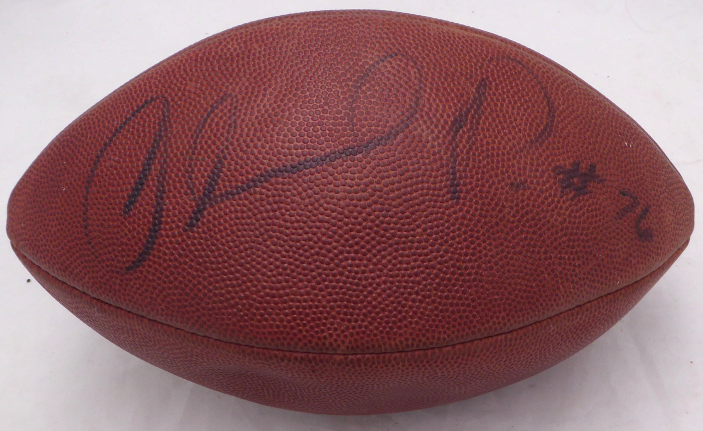 Orlando Pace Autographed NFL Leather Football St. Louis Rams (Flat) Beckett BAS #BH014818