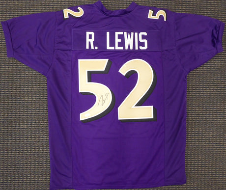 Baltimore Ravens Ray Lewis Autographed Purple Jersey JSA Stock #193495