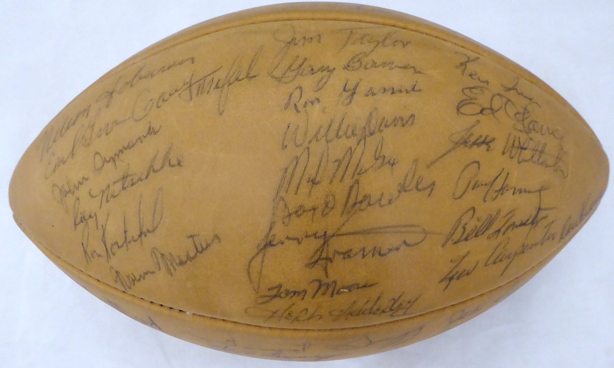 1962 Green Bay Packers Autographed Football With 42 Signatures Including Vince Lombardi & Bart Starr Beckett BAS #AA01194