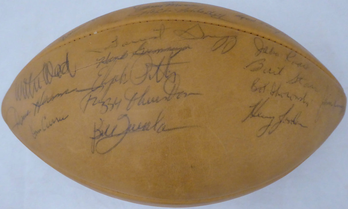 1962 Green Bay Packers Autographed Football With 42 Signatures Including Vince Lombardi & Bart Starr Beckett BAS #AA01194