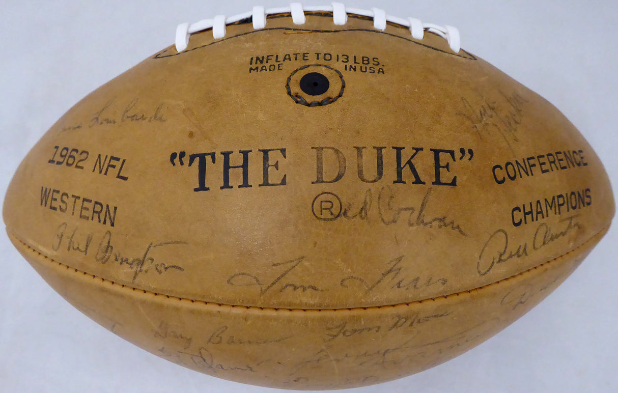 1962 Green Bay Packers Autographed Football With 42 Signatures Including Vince Lombardi & Bart Starr Beckett BAS #AA01319