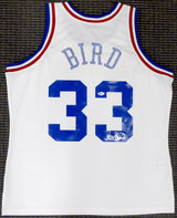 Boston Celtics Larry Bird Autographed White Mitchell & Ness 1988 All Star Game Rhinestone Swingman Jersey Size XL (Smudged) Beckett BAS #WA54224