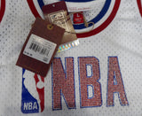 Boston Celtics Larry Bird Autographed White Mitchell & Ness 1988 All Star Game Rhinestone Swingman Jersey Size L (Smudged) Beckett BAS #WA54235