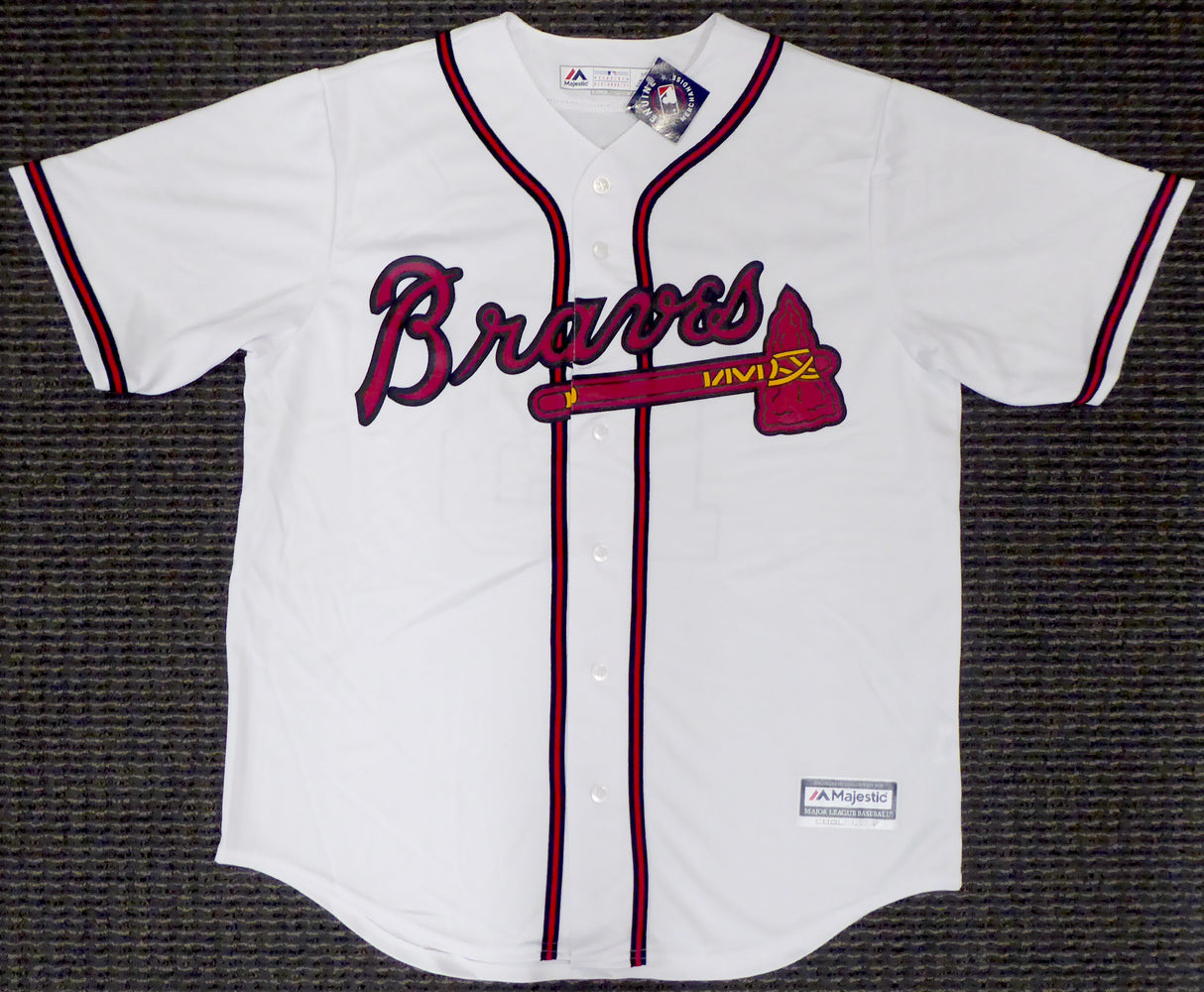 Atlanta Braves Ronald Acuna Jr. Autographed White Majestic Cool Base Jersey Size L (Mark) Beckett BAS #Y10984