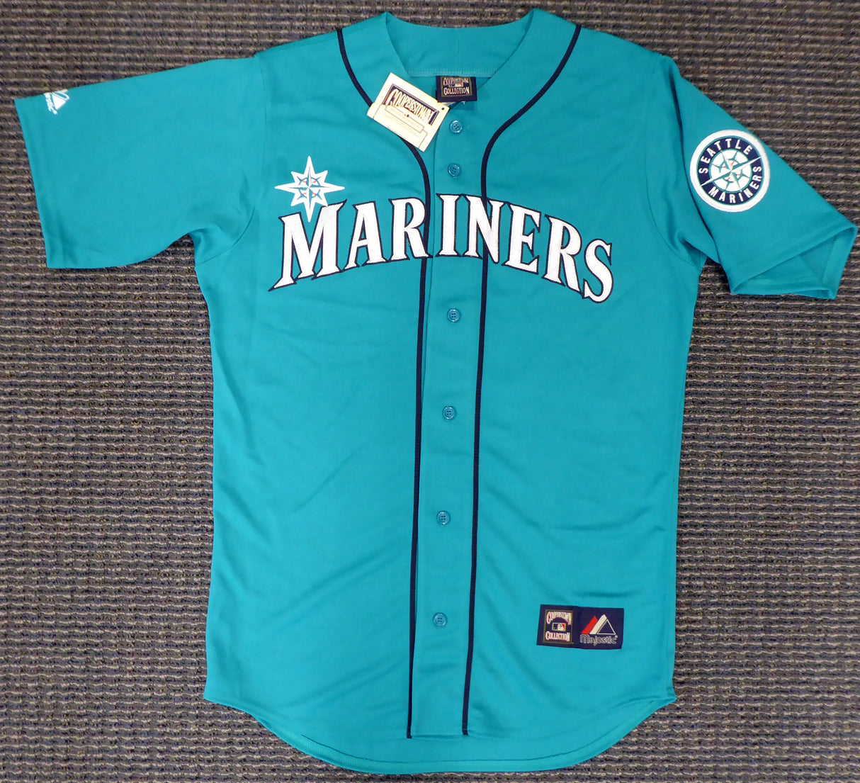 Seattle Mariners Ichiro Suzuki Autographed Teal Majestic Jersey Size M IS Holo SKU #193820