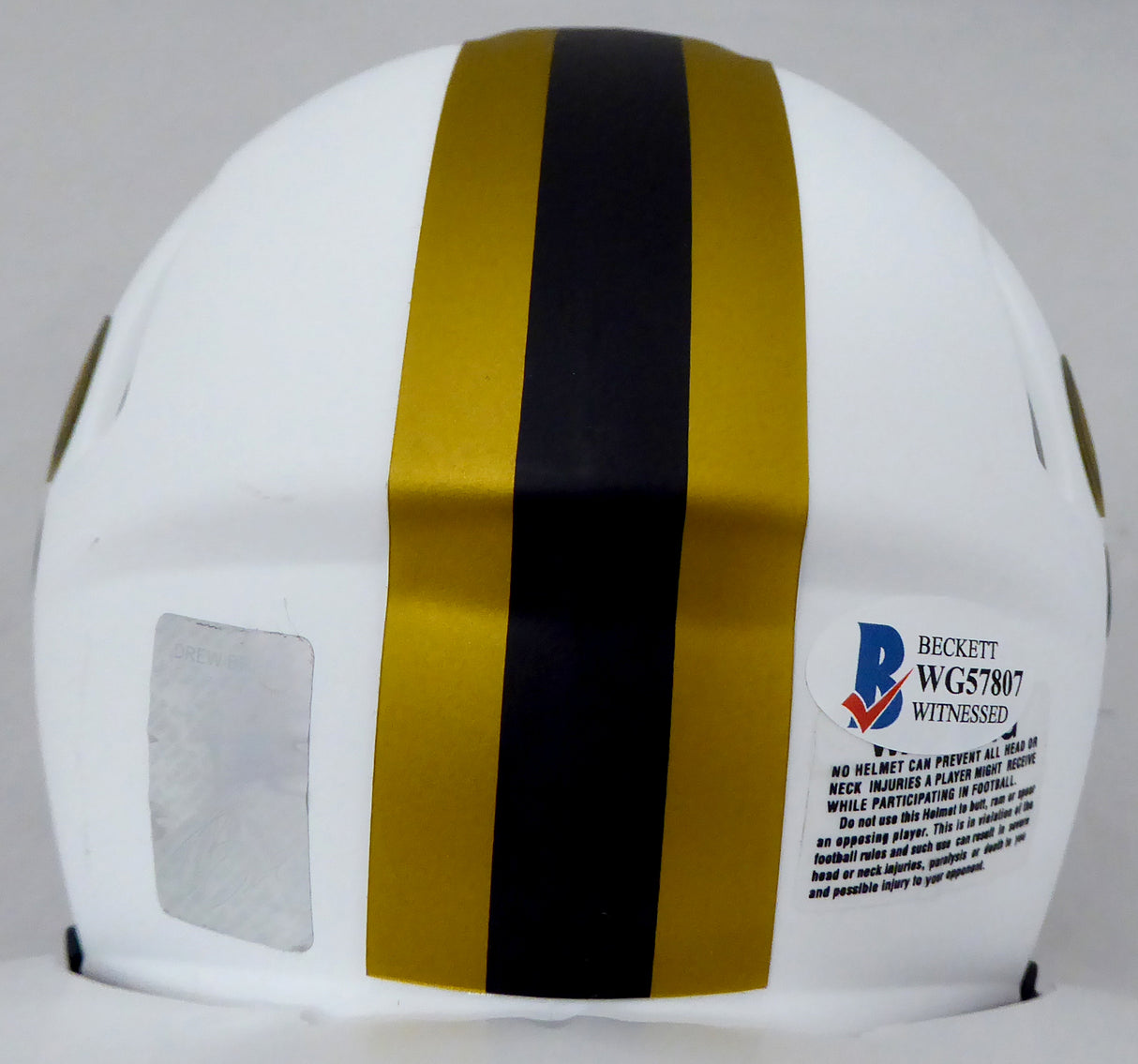 Drew Brees Autographed New Orleans Saints Lunar Eclipse White Speed Mini Helmet (Smudged) Beckett BAS #WG57807