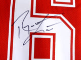 Washington State Cougars Ryan Leaf Autographed Red Jersey Beckett BAS QR Stock #193979