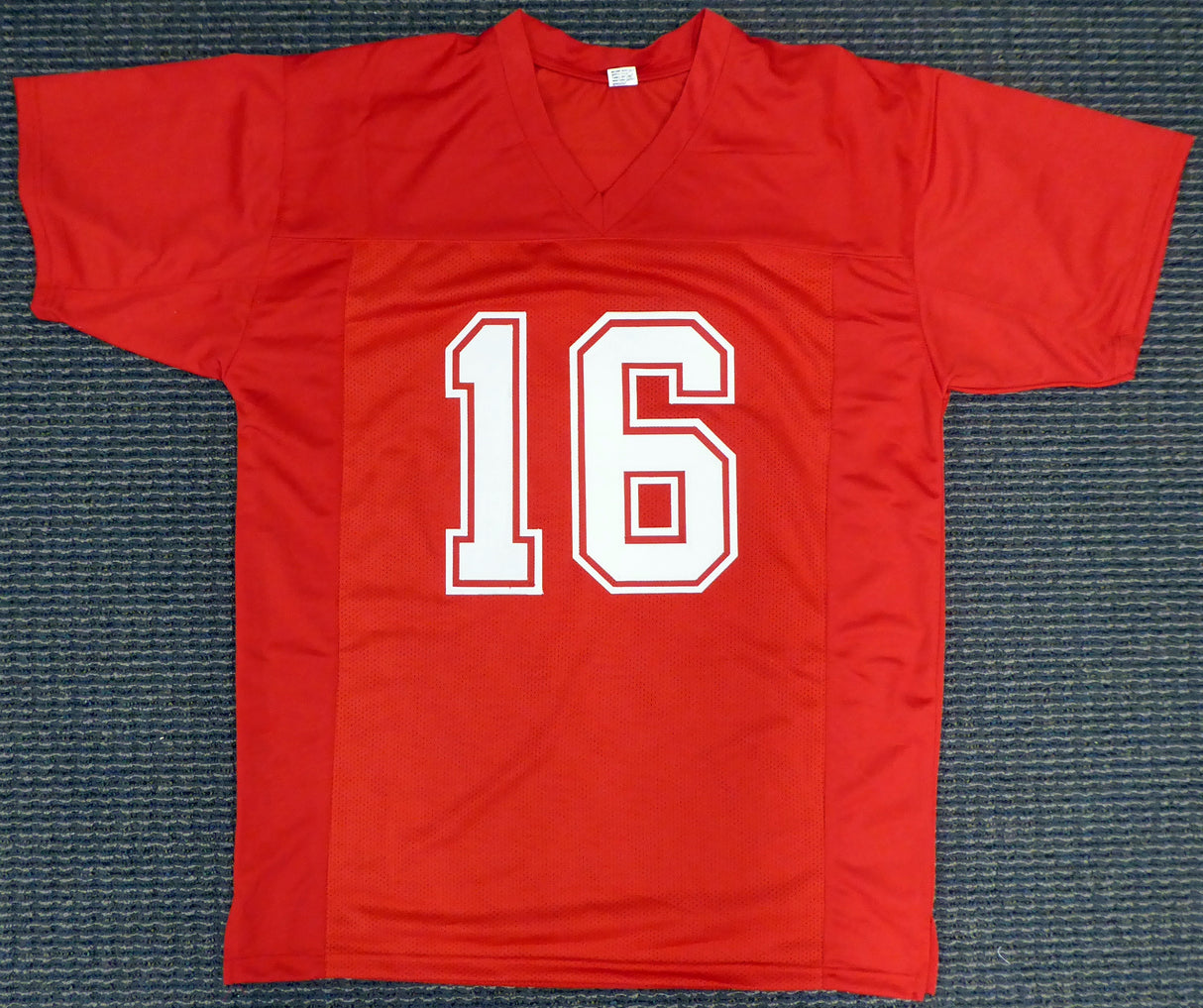 Washington State Cougars Ryan Leaf Autographed Red Jersey Beckett BAS QR Stock #193979