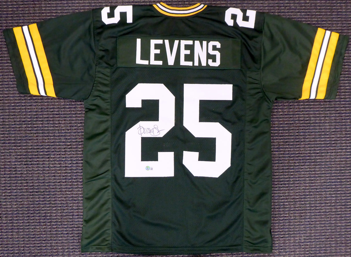 Green Bay Packers Dorsey Levens Autographed Green Jersey Beckett BAS QR Stock #193981