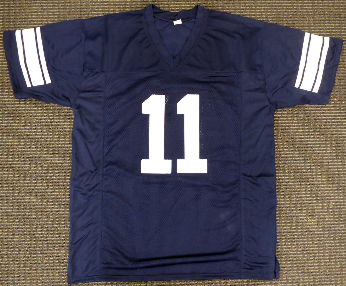 BYU Cougars Zach Wilson Autographed Blue Jersey Beckett BAS Stock #195159