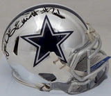 Ezekiel Elliott Autographed Dallas Cowboys Chrome Speed Mini Helmet (Smudged) Beckett BAS #L64495