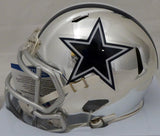 Ezekiel Elliott Autographed Dallas Cowboys Chrome Speed Mini Helmet (Smudged) Beckett BAS #L64495