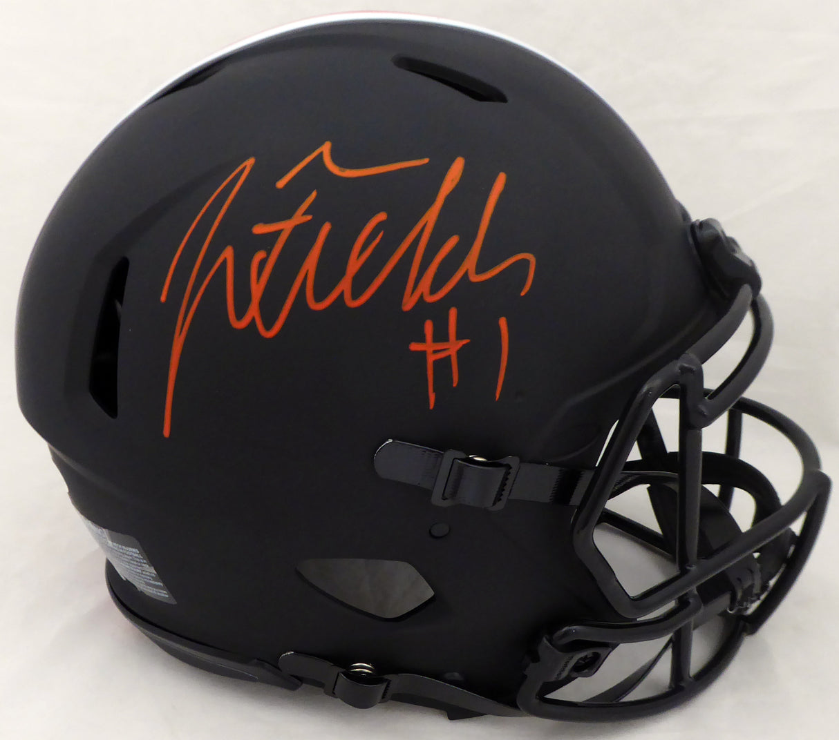 Justin Fields Autographed Ohio State Buckeyes Eclipse Black Authentic Speed Full Size Helmet Beckett BAS #WG94075