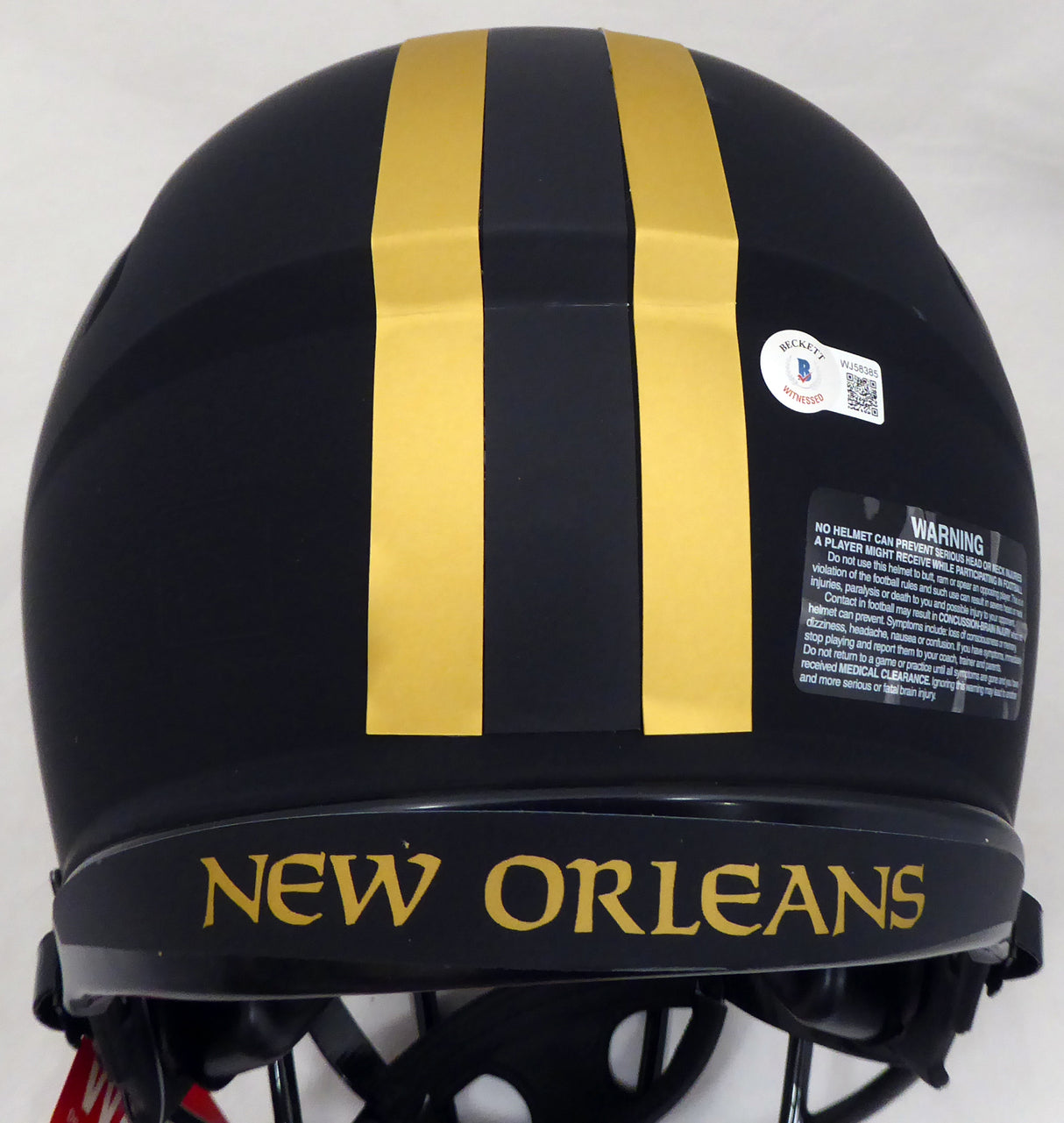 Alvin Kamara Autographed New Orleans Saints Eclipse Black Full Size Authentic Speed Helmet "6 TD's 12/25/20" (Light Auto) Beckett BAS QR #WJ58535