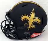 Alvin Kamara Autographed New Orleans Saints Eclipse Black Full Size Authentic Speed Helmet "2017 NFL ROY" (Light Auto) Beckett BAS QR #WJ58346