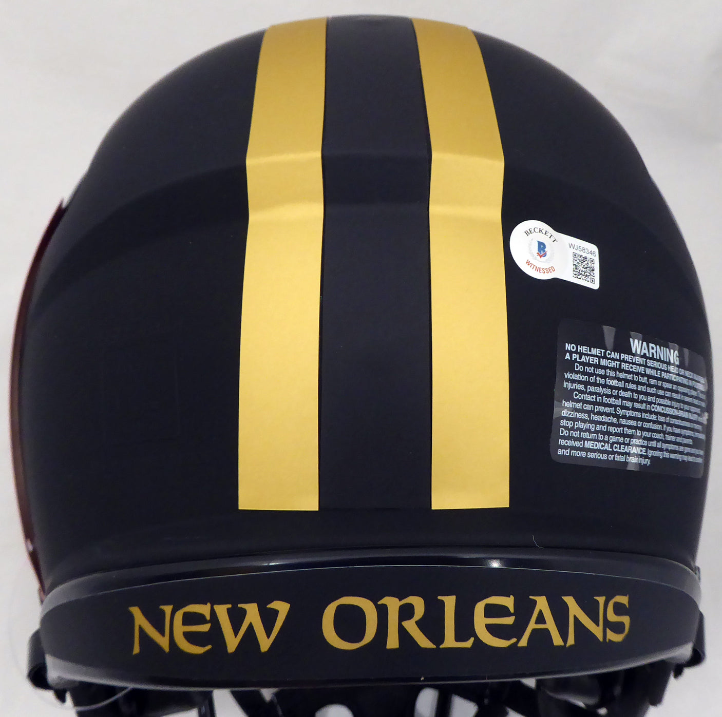 Alvin Kamara Autographed New Orleans Saints Eclipse Black Full Size Authentic Speed Helmet "2017 NFL ROY" (Light Auto) Beckett BAS QR #WJ58346
