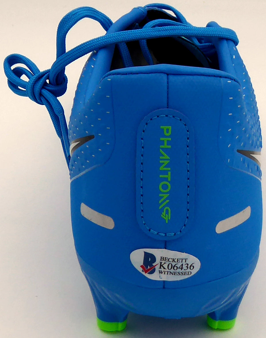 Mason Mount Autographed Blue Nike Phantom Cleat Shoe Chelsea F.C. Size 10.5 Beckett BAS #K06436