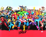 Stan Lee Marvel Authentic Signed 20x24 Marvel Cast Canvas PSA/DNA #W18591