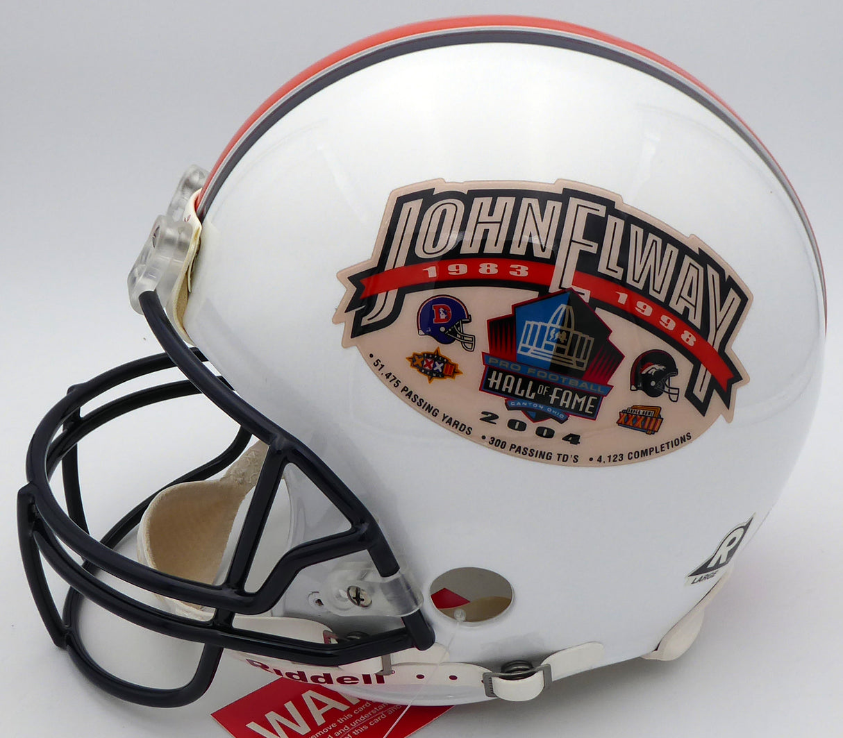 John Elway Autographed Denver Broncos Full Size Authentic Hall Of Fame Logo Helmet Beckett BAS #BB79352