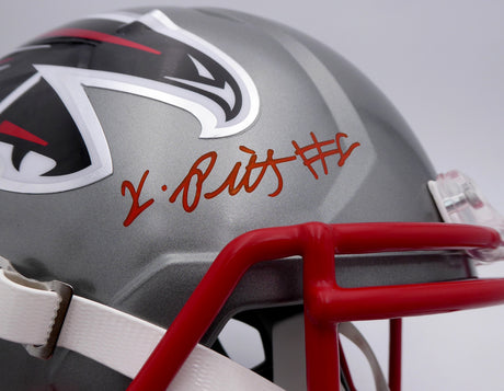 Kyle Pitts Autographed Atlanta Falcons Flash Silver Full Size Replica Speed Helmet (Decal Bubble) Beckett BAS QR #WL43913