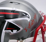 Kyle Pitts Autographed Atlanta Falcons Flash Silver Full Size Replica Speed Helmet (Decal Bubble) Beckett BAS QR #WL43913