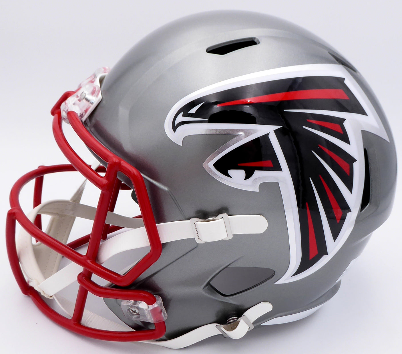 Kyle Pitts Autographed Atlanta Falcons Flash Silver Full Size Replica Speed Helmet (Decal Bubble) Beckett BAS QR #WL43913