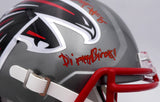 Kyle Pitts Autographed Atlanta Falcons Flash Silver Full Size Replica Speed Helmet "Dirty Bird!" (Smudge) Beckett BAS QR #WL25762