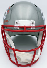 Kyle Pitts Autographed Atlanta Falcons Flash Silver Full Size Replica Speed Helmet "Dirty Bird!" (Smudge) Beckett BAS QR #WL25762