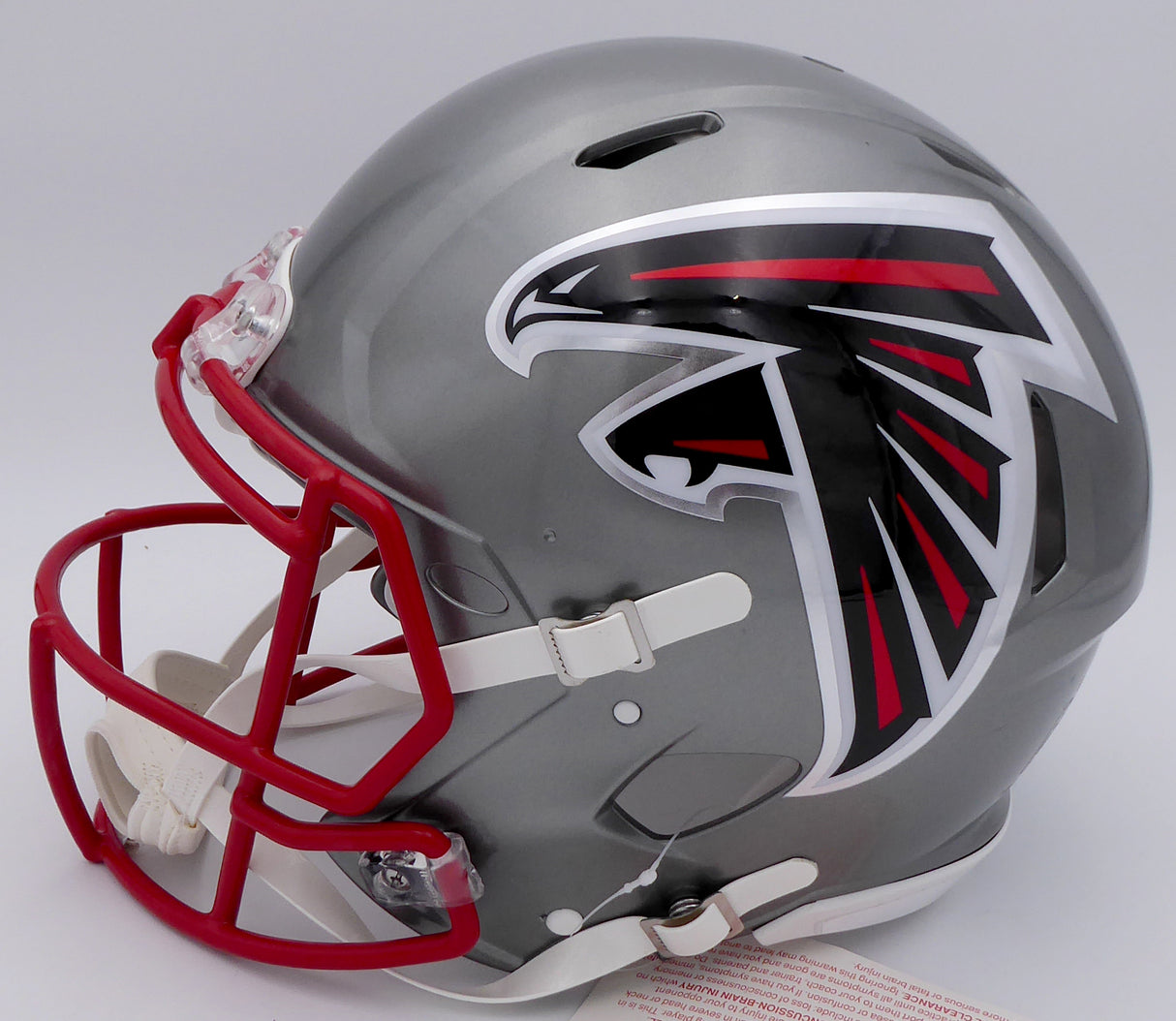 Kyle Pitts Autographed Atlanta Falcons Flash Silver Full Size Authentic Speed Helmet "Dirty Bird" (Smudge) Beckett BAS QR #WL25817