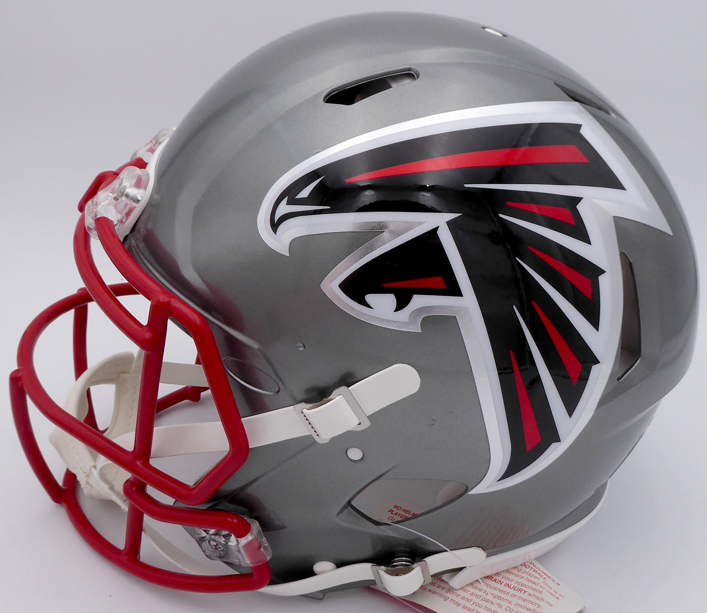 Kyle Pitts Autographed Atlanta Falcons Flash Silver Full Size Authentic Speed Helmet "Dirty Bird" (Smudge) Beckett BAS QR #WL25816
