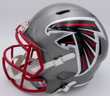 Kyle Pitts Autographed Atlanta Falcons Flash Silver Full Size Replica Speed Helmet Beckett BAS QR #WL43906