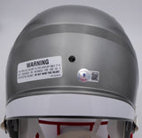 Kyle Pitts Autographed Atlanta Falcons Flash Silver Full Size Replica Speed Helmet Beckett BAS QR #WL43906