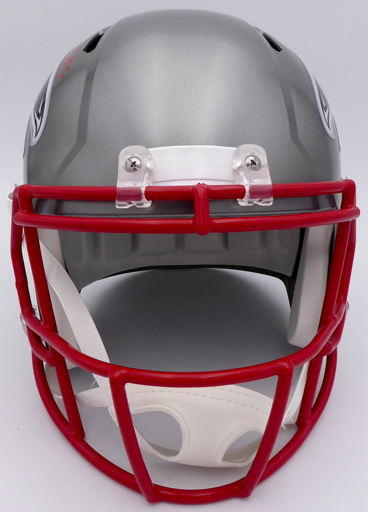 Kyle Pitts Autographed Atlanta Falcons Flash Silver Full Size Replica Speed Helmet (Scuff) Beckett BAS QR #WL43908