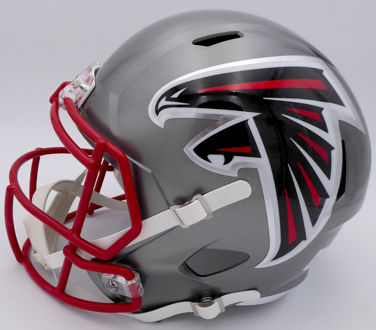 Kyle Pitts Autographed Atlanta Falcons Flash Silver Full Size Replica Speed Helmet (Scuff) Beckett BAS QR #WL43908