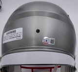 Kyle Pitts Autographed Atlanta Falcons Flash Silver Full Size Replica Speed Helmet (Scuff) Beckett BAS QR #WL43908