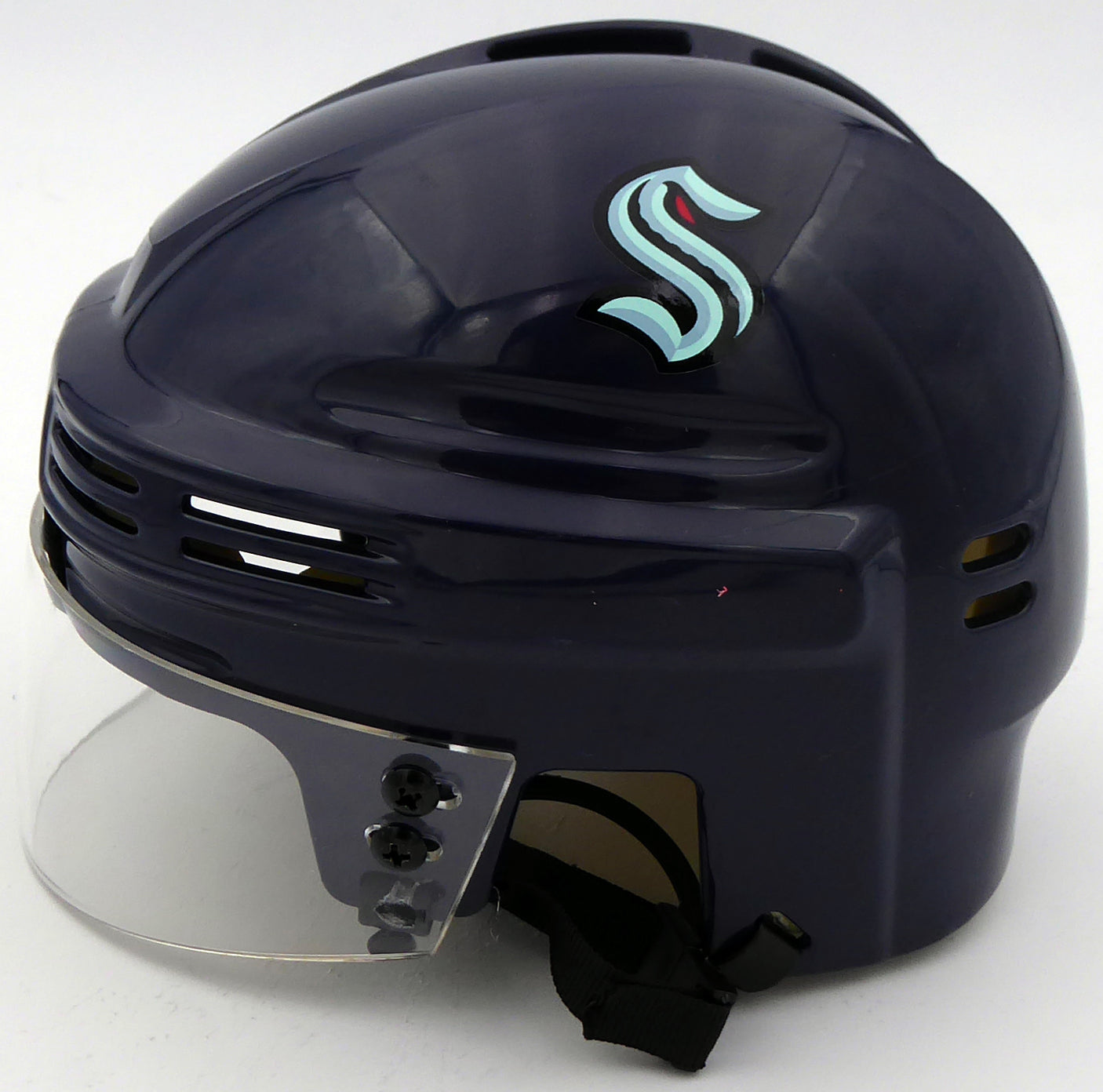 Jamie Oleksiak Autographed Seattle Kraken Blue Mini Helmet (Smudge) Fanatics Holo #B333699