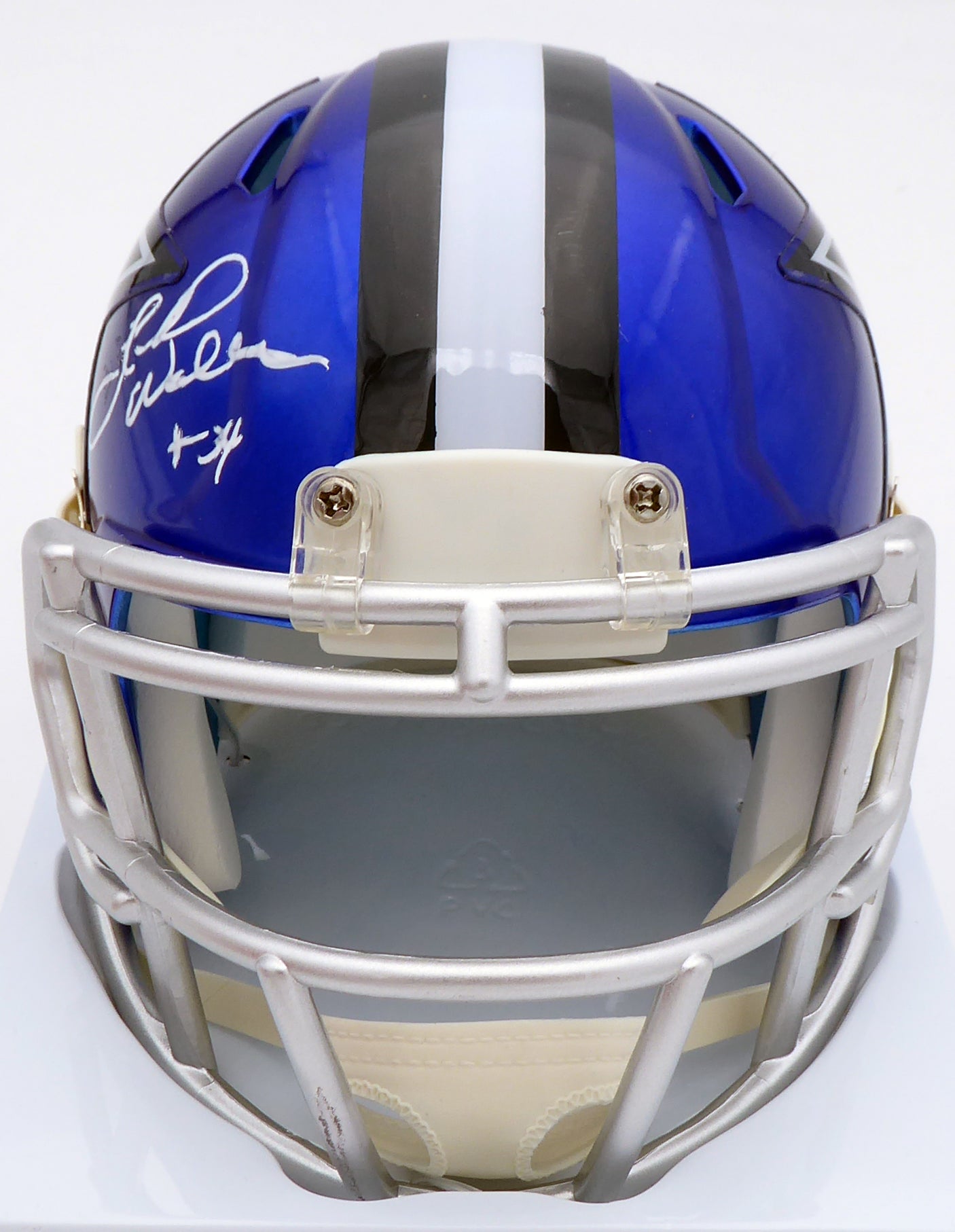 Herschel Walker Autographed Dallas Cowboys Blue Flash Speed Mini Helmet (Smudged) Beckett BAS #WS27083