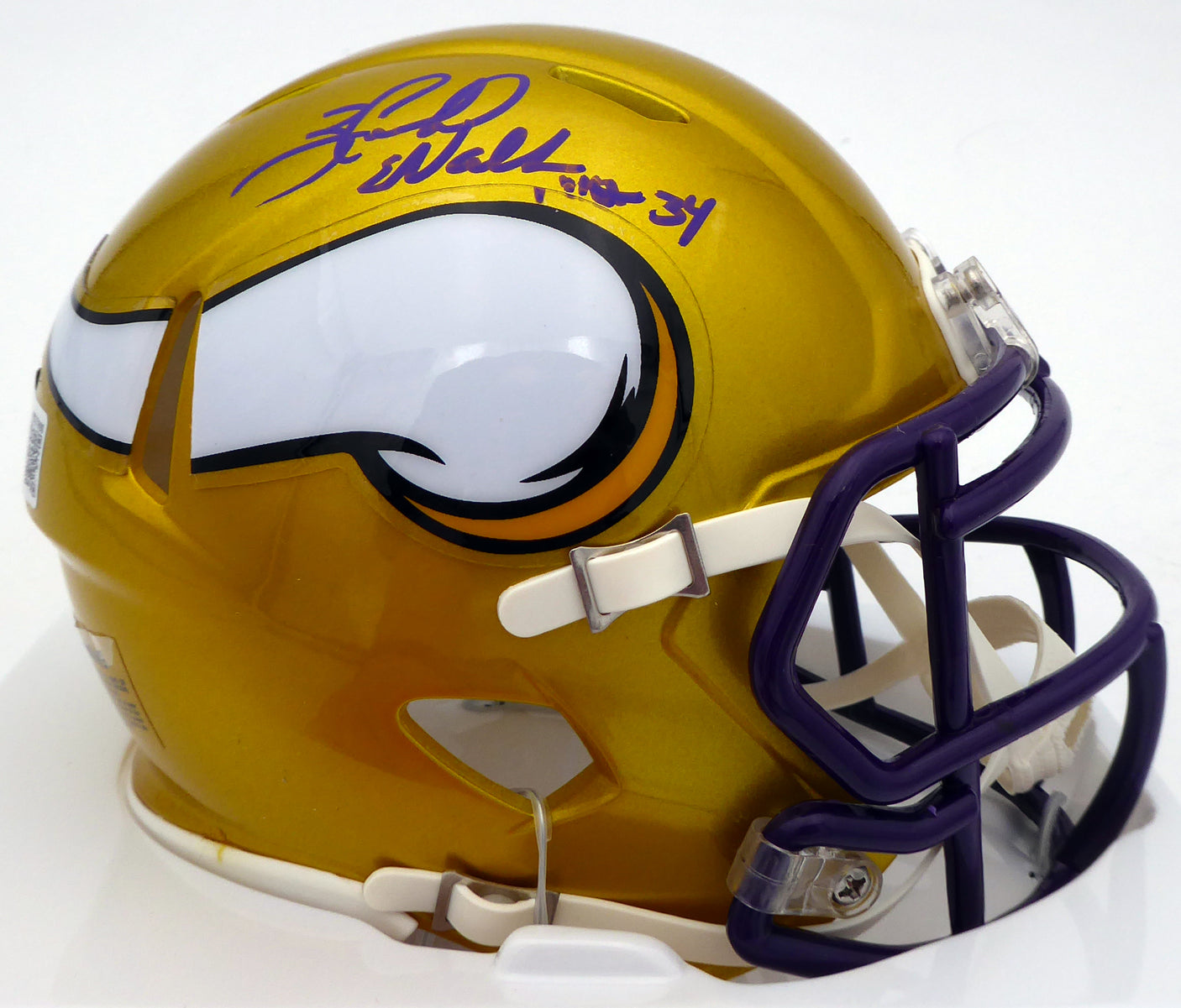 Herschel Walker Autographed Minnesota Vikings Yellow Flash Speed Mini Helmet Beckett BAS #WS27098