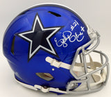 Ezekiel Elliott Autographed Dallas Cowboys Flash Blue Full Size Authentic Speed Helmet (Smudge) Beckett BAS #WT81470