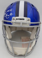 Ezekiel Elliott Autographed Dallas Cowboys Flash Blue Full Size Authentic Speed Helmet (Smudge) Beckett BAS #WT81470