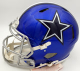 Ezekiel Elliott Autographed Dallas Cowboys Flash Blue Full Size Authentic Speed Helmet (Smudge) Beckett BAS #WT81470