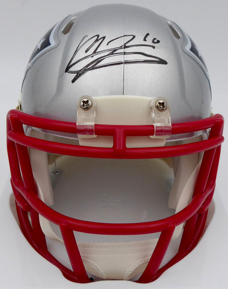 Mac Jones Autographed New England Patriots Silver Speed Mini Helmet (Bubbled) Beckett BAS #WS86379