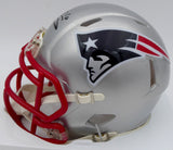 Mac Jones Autographed New England Patriots Silver Speed Mini Helmet (Bubbled) Beckett BAS #WS86379