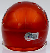 Roquan Smith Autographed Chicago Bears Flash Orange Speed Mini Helmet (Smudged) Beckett BAS #WW01039