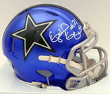 Ezekiel Elliott Autographed Dallas Cowboys Flash Blue Speed Mini Helmet Beckett BAS #WT81544