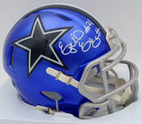 Ezekiel Elliott Autographed Dallas Cowboys Flash Blue Speed Mini Helmet Beckett BAS #WT81551