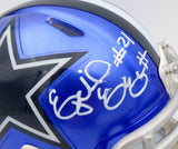 Ezekiel Elliott Autographed Dallas Cowboys Flash Blue Speed Mini Helmet Beckett BAS #WT81551